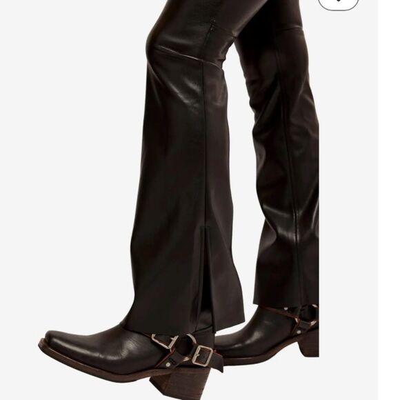 Free People We The Free Level Up Vegan Slit Slim Flare Jeans New w/ Defect - Picture 16 of 16